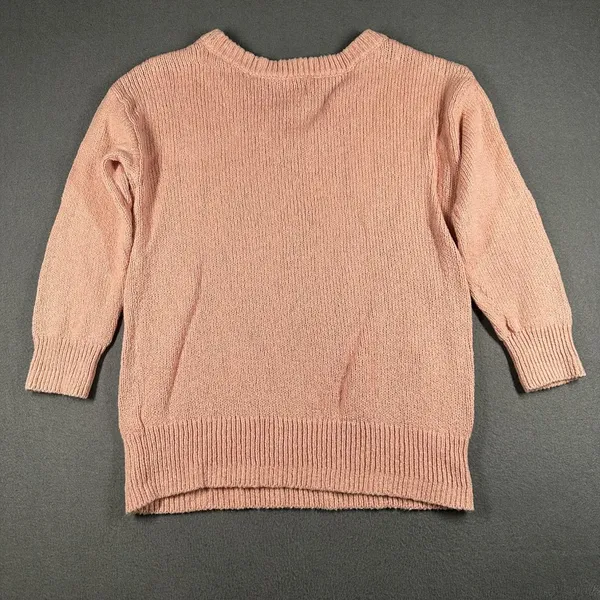 Old Navy Sweater Womens Small Pink Tunic Length‎ V Neck Long Sleeve 100% Cotton - Image 10