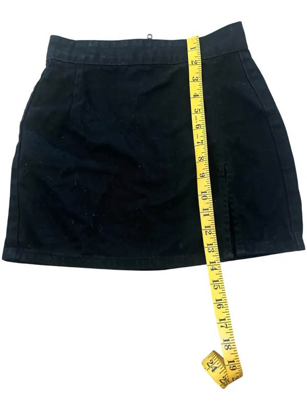 LIONESS The Lola Black Denim Slit Mini Skirt - Size XS - Image 4