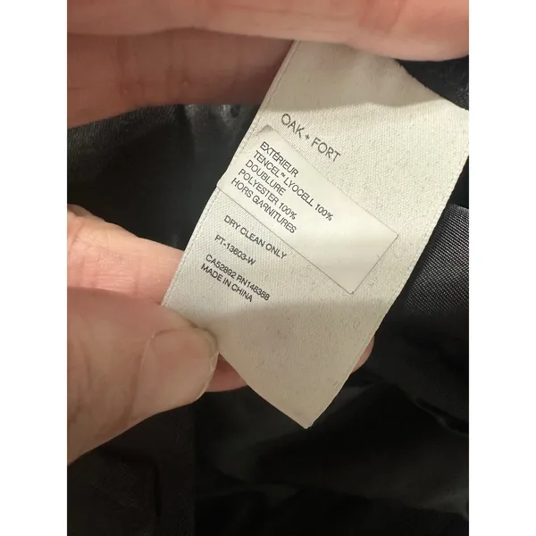 Oak + Fort Black Pleated Wide Leg Tencel Trousers Pants PT-13603-W‎ Mens 10 - Image 6