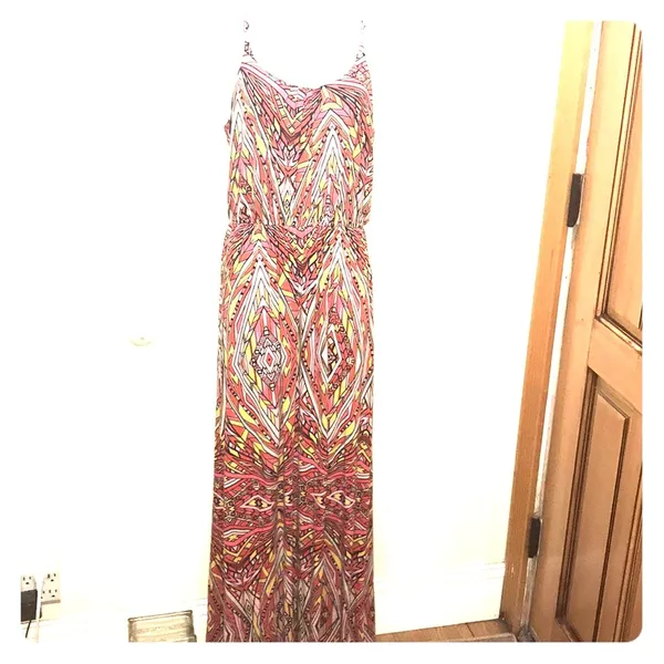 - Felicity and Coco Summer maxi dress size M Orange and yellow Art Deco - Image 2