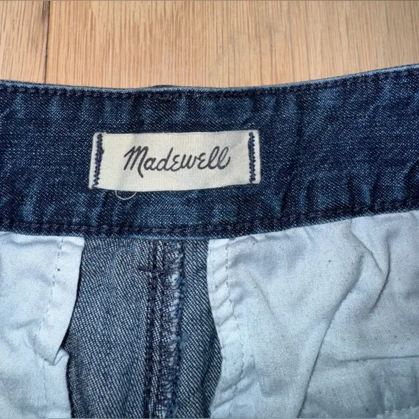Madewell Pleated Wide-Leg Jeans Medium Wash Size 6 - Image 3