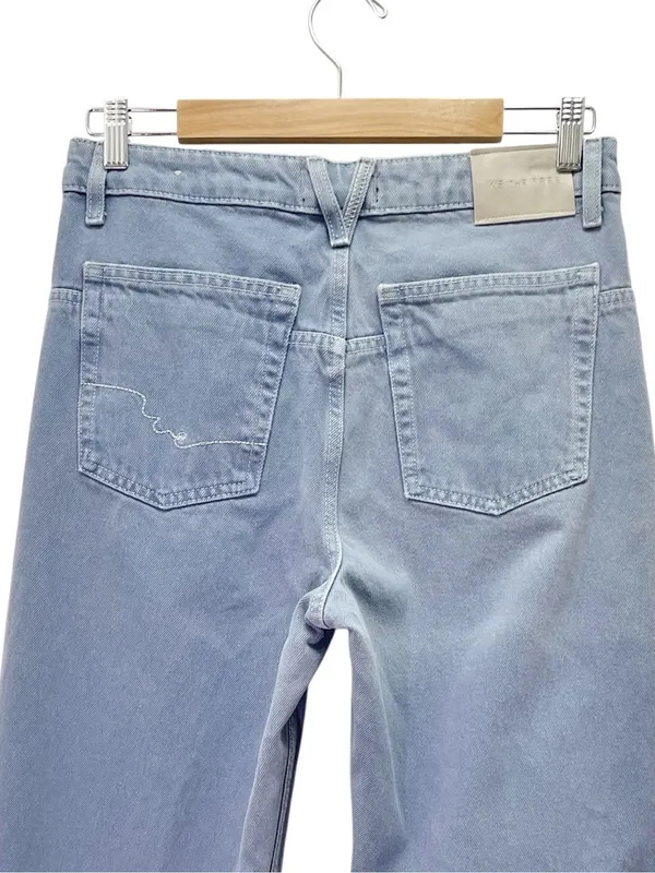 Free People We The Free Deep Trance Dropped Barrel Jeans Size 27 Ocean Blue Wash - Image 10
