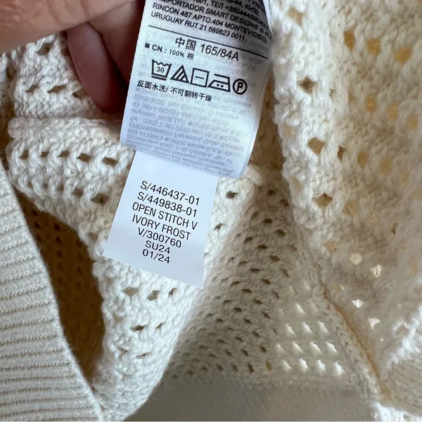 Gap Women's Relaxed‎ Crochet V-Neck Sweater Fisherman Coastal - Image 7