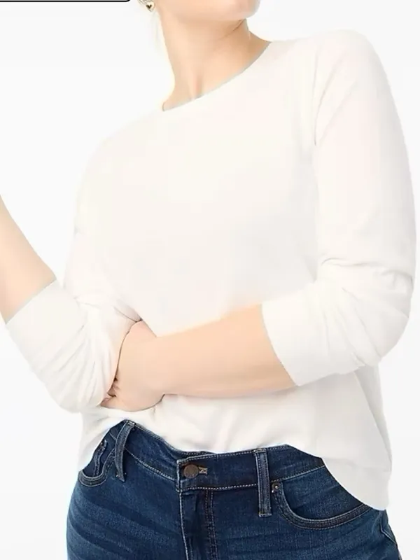 NEW J.Crew Factory White Gauzey Sweater Top - Image 3