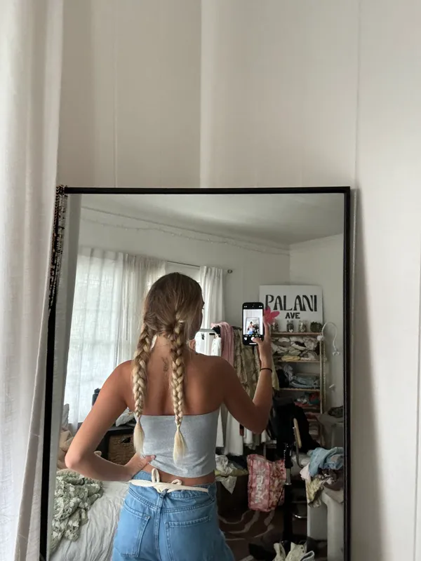 Grey Strapless Crop Size XS - Image 2