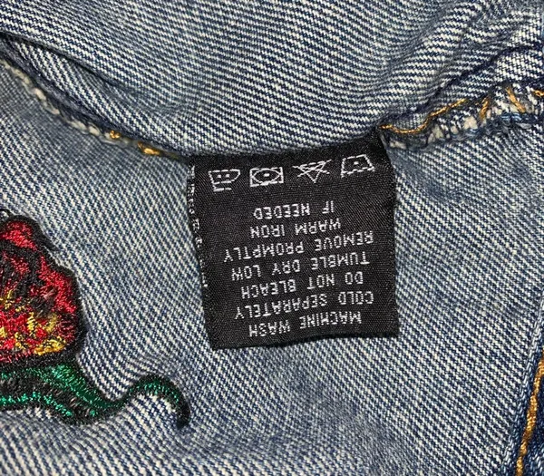 Brooklyn Cloth Jacket Embroidered Patches Denim Blue size L Juniors - Image 7