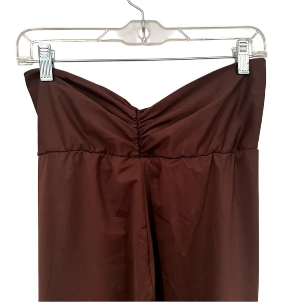 SKIMS Strapless Twist Bandeau Bodycon Dress Women's‎ Medium Brown Minimalist Y2K - Image 4