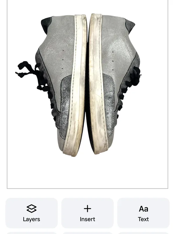 P448 John sneakers shimmering silver and metallic glitter sz‎ 39 - Image 3