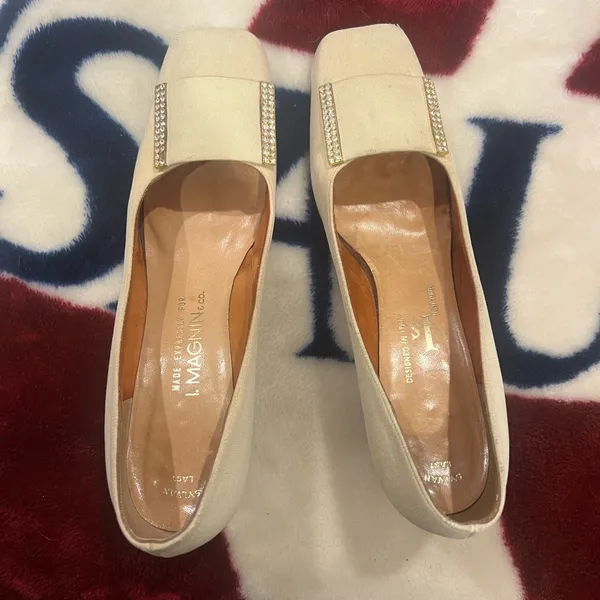 Vintage Cream Women's square heels Size 8.5 - Image 2