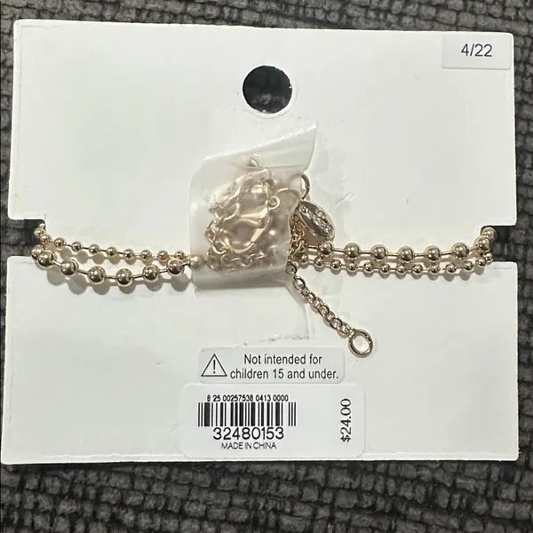 Express Gold Beaded Anklet - Image 2