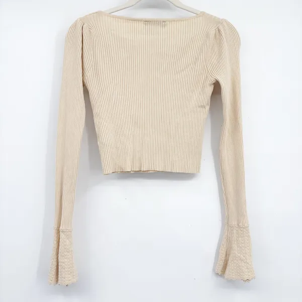 Current Mood Dolls Kill Womens Pleased As Punch‎ Ribbed Coquette Crop Cardigan S - Image 5