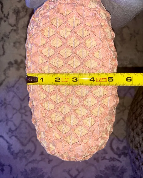 Small Light Pink Straw Tote Bag Double Handles Open Top. EUC Multiple - Image 7