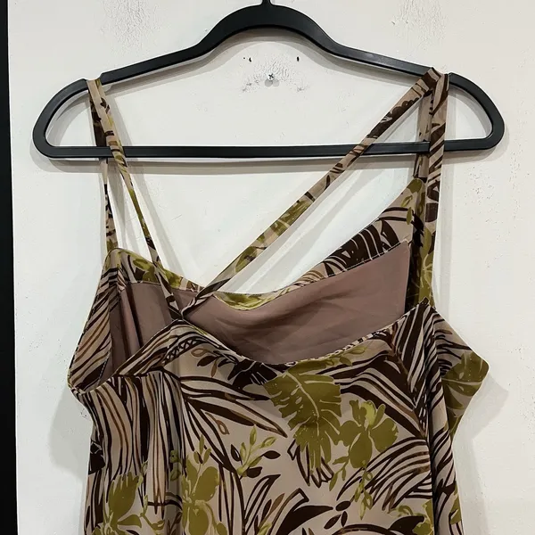 Ashley Stewart Y2K Floral Tropical Leaf Strappy Dress Boho Size 16 Plus - Image 4