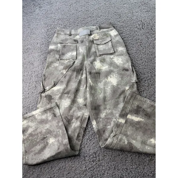 Maniere De Voir Grey Digital Camo Cargo Pants Women Streetwear Utility SIZE10 - Image 10