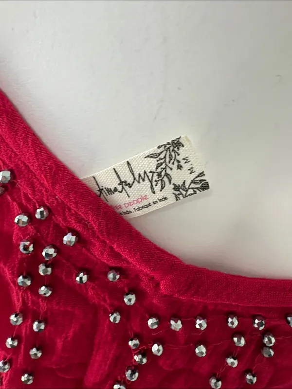 Intimately free people red beaded tank medium - Image 7