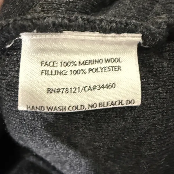 Eileen Fisher‎ Quilted Merino Wool Button Mock Neck Vest Gray Small - Image 5