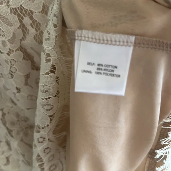 Rose + Olive Cream Sleeveless High Neck Lace Overlay Keyhole Back Top Blouse S - Image 10