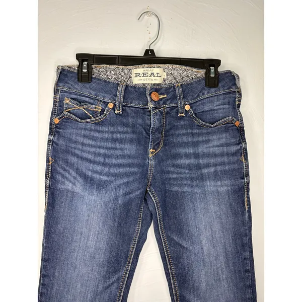 Ariat R.E.A.L Octavia Straight Jeans Women's Size 29S Short Blue Denim Western - Image 2