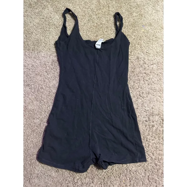 Victoria's Secret PINK Black Sleeveless Romper Bodysuit Tank Top Shorts‎ Medium - Image 4