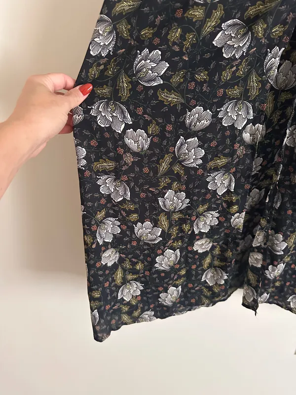 Smell the Roses Black Floral Racerback Slip Maxi Dress Slit Size S - Image 10
