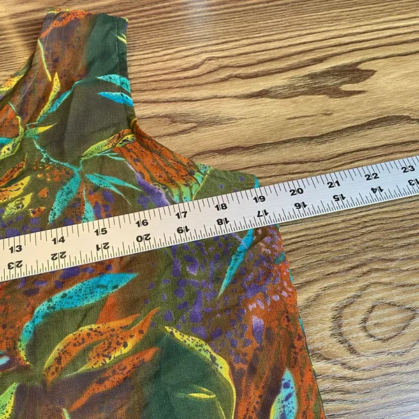 Vintage‎ Y2K Robbie Bee 100% Silk Slip Dress Abstract Olive Multi Lined Artsy M - Image 10