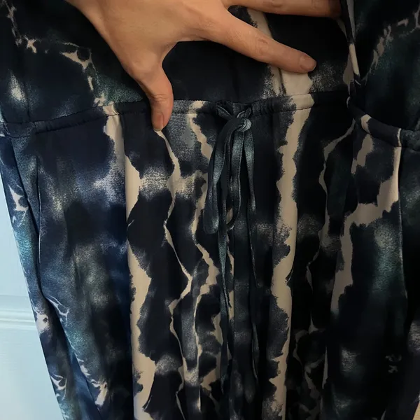 BCBGeneration Blue Tie-Dye Print Jumpsuit Size L - Image 5