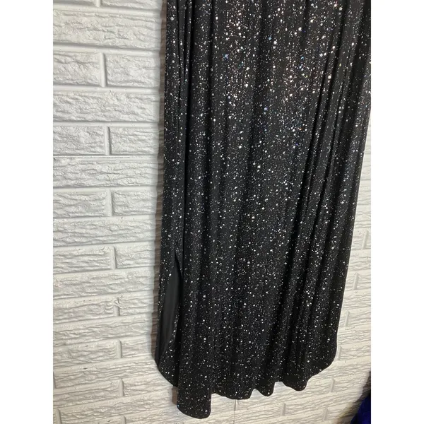 Huskary Maxi Dress Womens‎ XXL Black Excellent Glitter Galaxy V-Neck Side Slit - Image 8