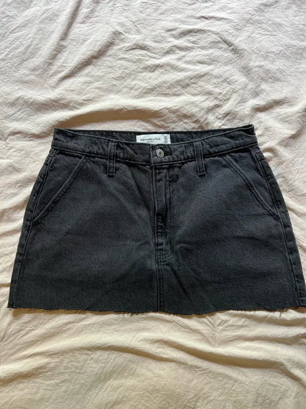 Abercrombie & Fitch high rise black denim mini skirt - Image 2