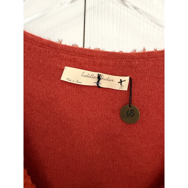 Isabella Sinclair Anthropologie Jacinth Orange Wool Blend Sweater Dress Retro - Image 4