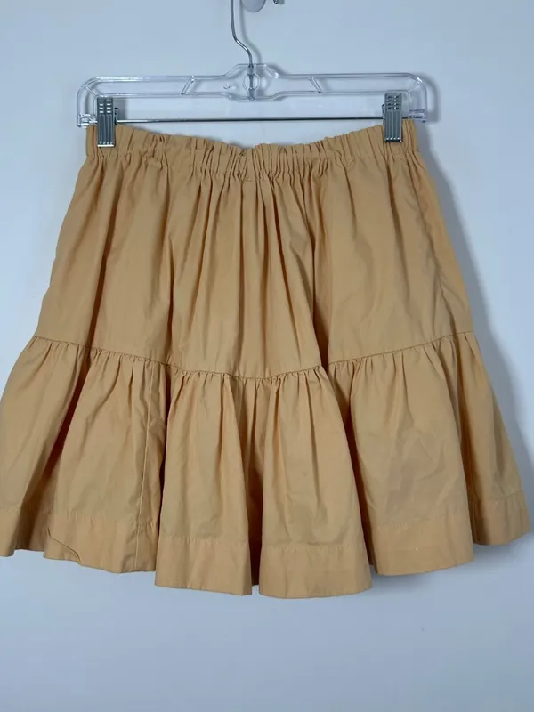 Abercrombie & Fitch Women’s Orange Tiered Cotton Blend Mini Skirt Size M - Image 2