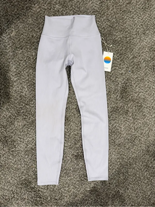 Vuori Rib Inversion Legging - Lavender Ice - XS - Image 3