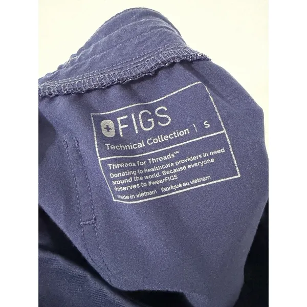 Figs Zamora Jogger Scrub Pant Navy Blue Pockets Small Medical Drawstring - Image 5