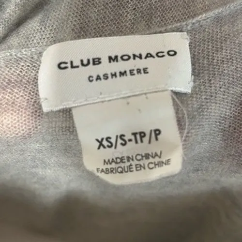 Club Monaco Grey‎ Cashmere Open Front Cardigan Elbow Patches XS/S - Image 4