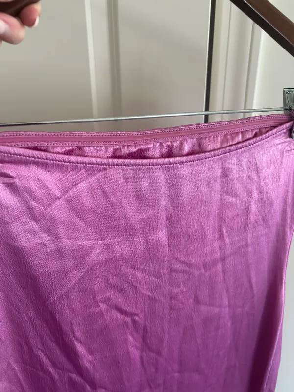 Zara Pink Satin Maxi Dress - Image 3