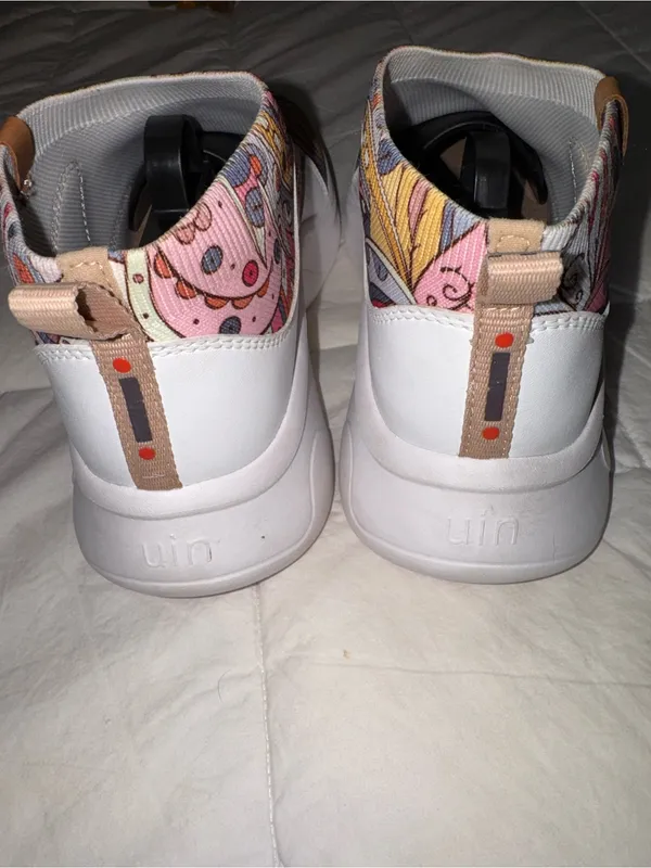 UIN Pink, Yellow & Blue Slip-On Paisley Chunky Sneakers - Image 2