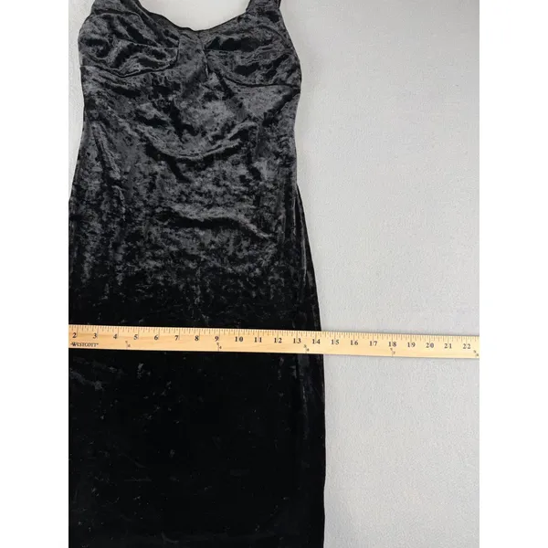 Cheap Monday Black Crushed Velvet Bodycon Mini Dress Sleeveless Sheath Womens - Image 3