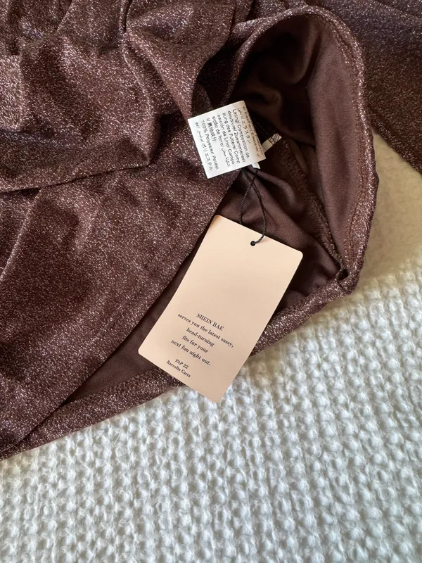 Strapless Sparkle Dress Brown Size XS - Image 4