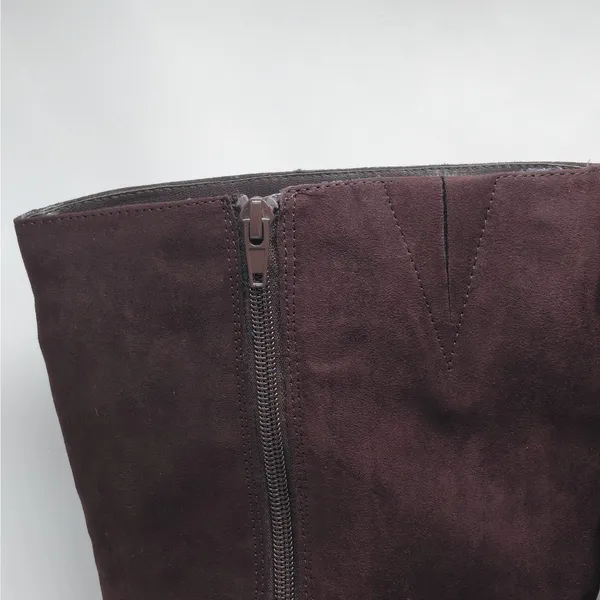 Karen Scott Sharonn Brown Knee High Boots 7.5M Faux Suede Chunky Block Heel - Image 6