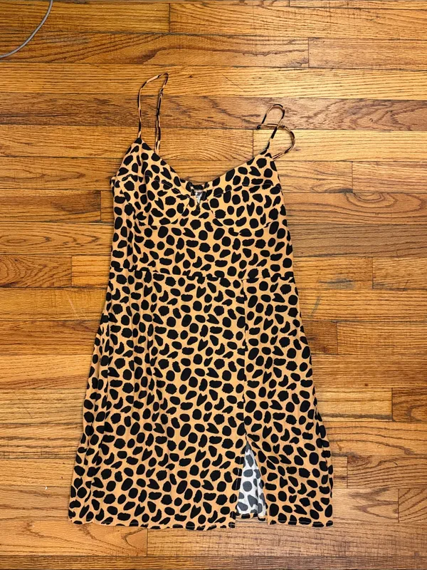 Blue Life Leopard Print Slip Dress - Mustard Yellow Orange/Black - Image 3