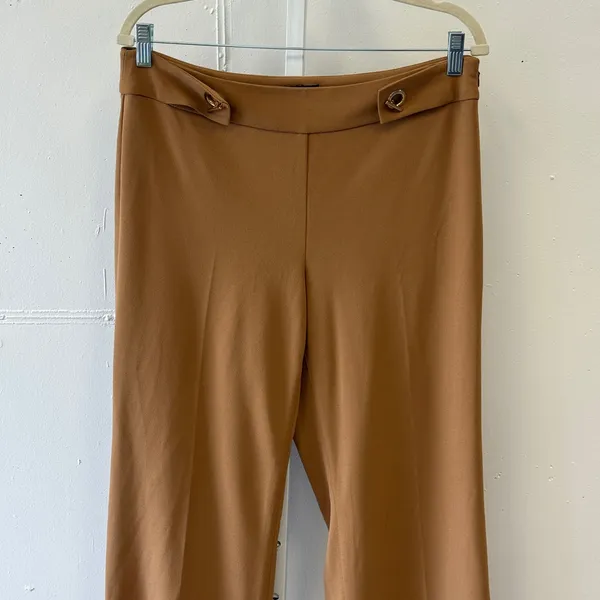 INC‎ International Concepts Camel Brown Wide Leg Petite Dress Pants Size 12P - Image 3