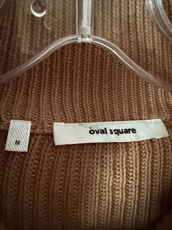 Oval Square Oswant Half Zip Knit. Size M Tan Size M - Image 4