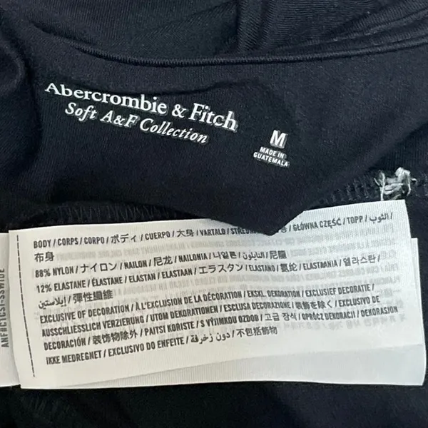 Abercrombie & Fitch Womens Black Sleeveless Fitted Crew Neck Tank Bodysuit Top M - Image 4