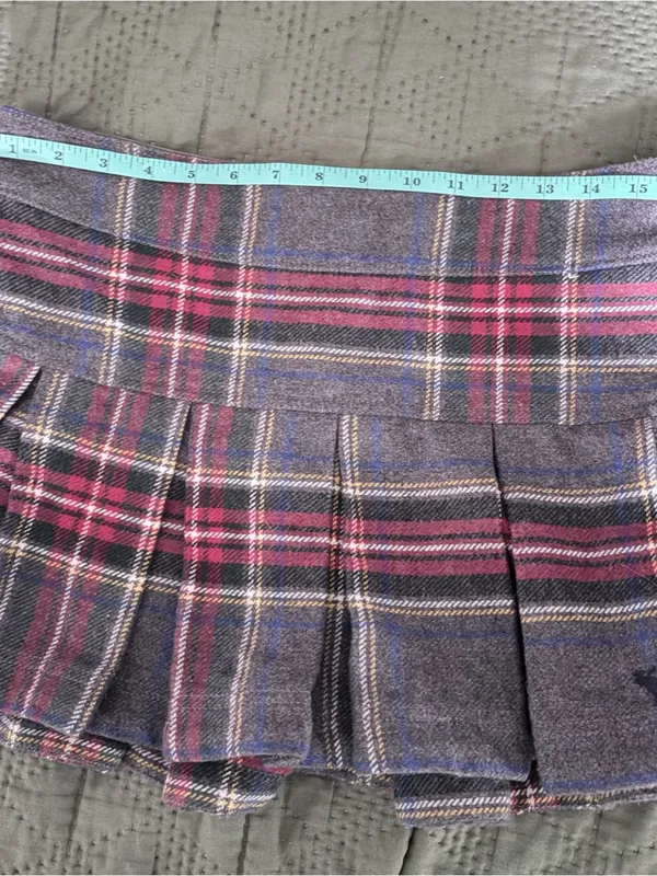Y2K Plaid Pleated Wool Mini Skirt Abercrombie & Fitch NWT - Image 7