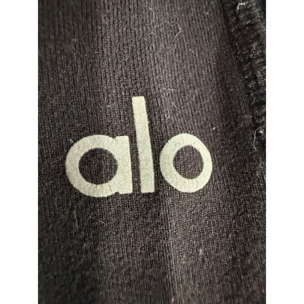 Alo Yoga Moto Leggings Black Quilted Mixed Media Activewear‎ XS W5494R - Image 5