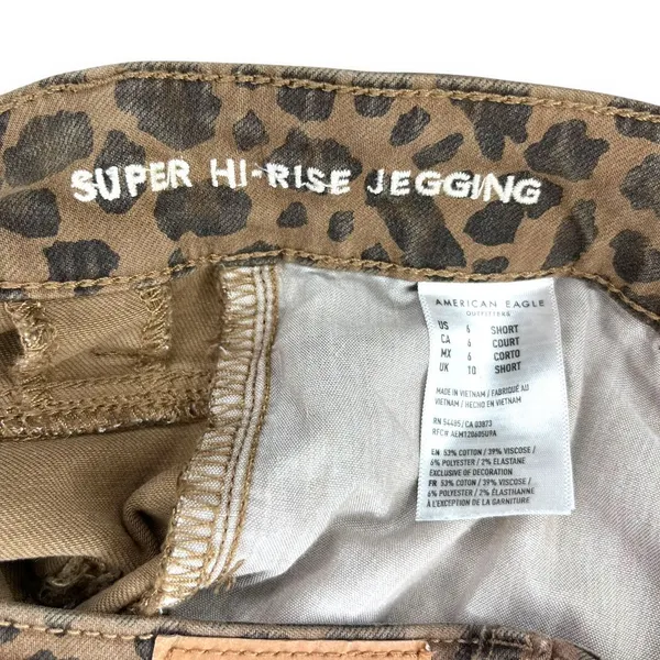 American Eagle Womens Size 6 Leopard Print Super Hi‎ Rise Jegging Skinny Jeans - Image 6