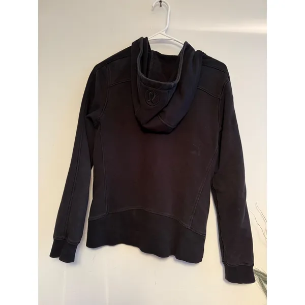 Lululemon Scuba Hoodie Full Zip Black Cotton Fleece Sweatshirt Womens 6 - Image 3