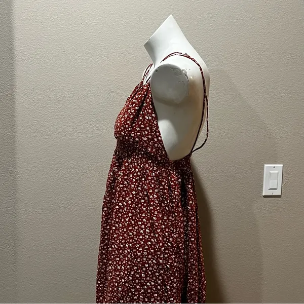 Blush and J orange floral spaghetti strap dress - Image 6