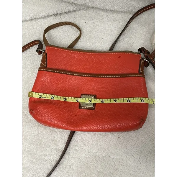 Dooney & Bourke Ginger Pouchette Crossbody Pebble Leather RED/ORANGE - Image 12