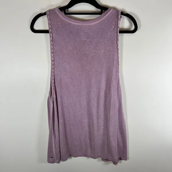 American Eagle Soft & Sexy Tank‎ Top Mauve Purple Braided Trim Sleeveless Large - Image 7