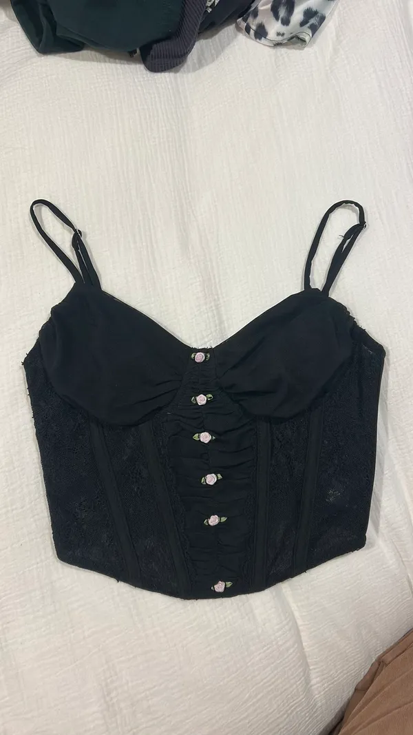 Cotton Candy LA Corset Top Bustier Wired Black - Image 2